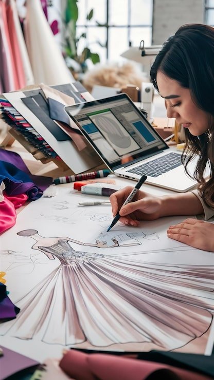 female designer working table 1336671 57178